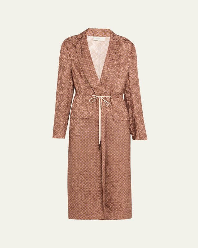 Rastino Printed Satin Tie Coat